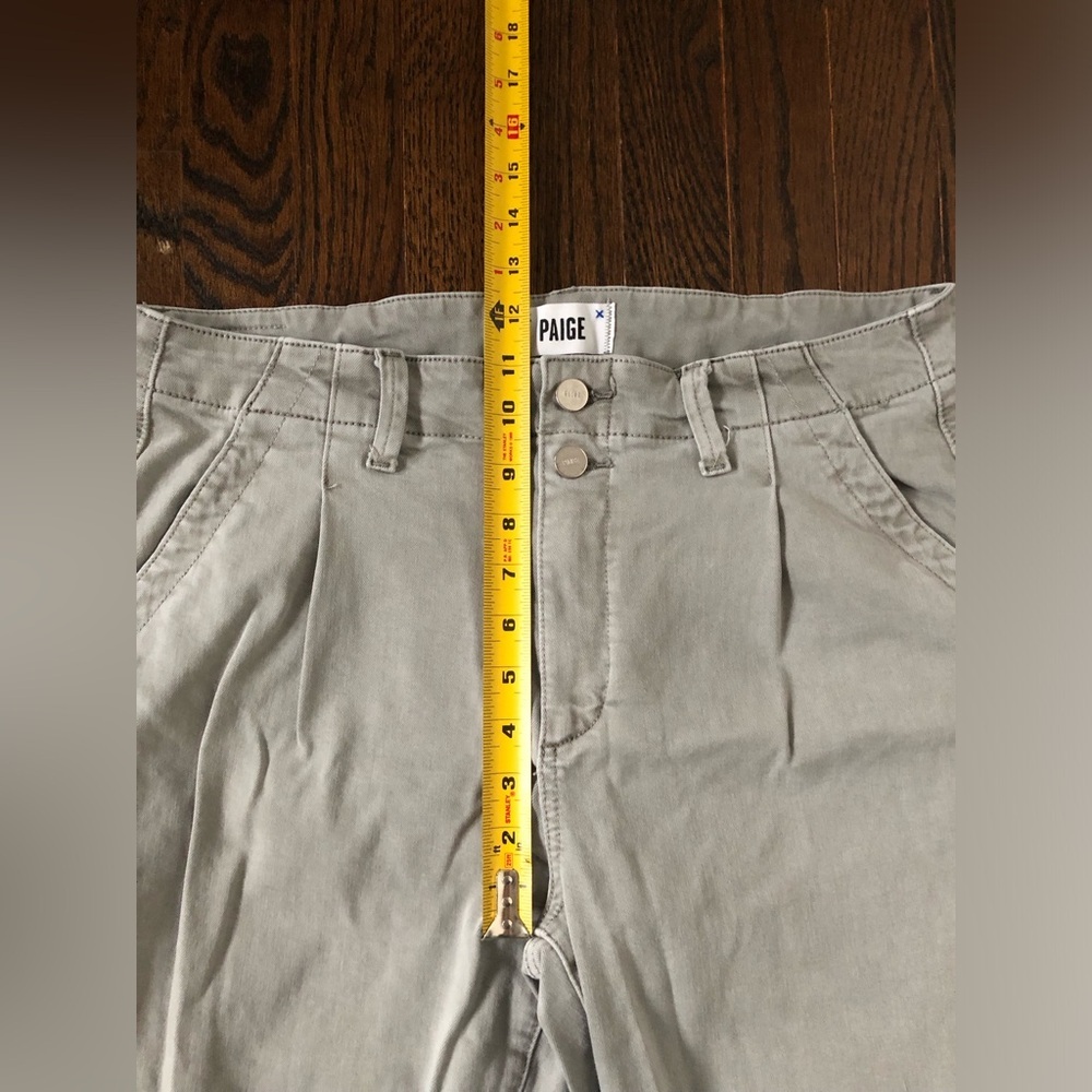 PAIGE Women’s 32 Mayslie Gray Pleated Denim High-Rise Cropped Jogger Jeans - EUC - Picture 8 of 16